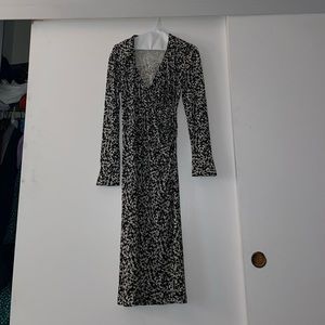 Diane Von Furstenburg Floral Midi Faux Wrap Dress